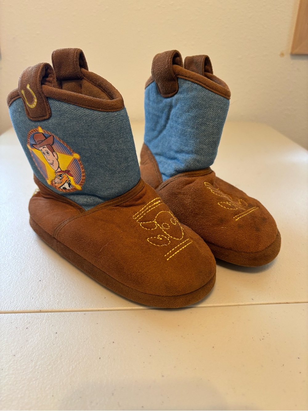 Disney Toy Story Cowboy Boot Slipper - Brown & Blue